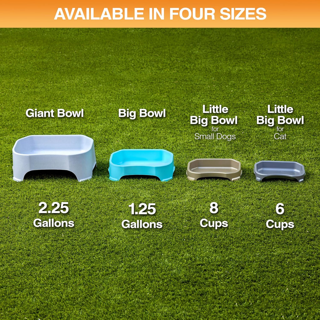 Extra Large Outdoor Dog Water Bowl - 1.25 Gallon Capacity, Spill-Resistant Trough Style Dish for Indoor and Outdoor Use, Gunmetal Grey