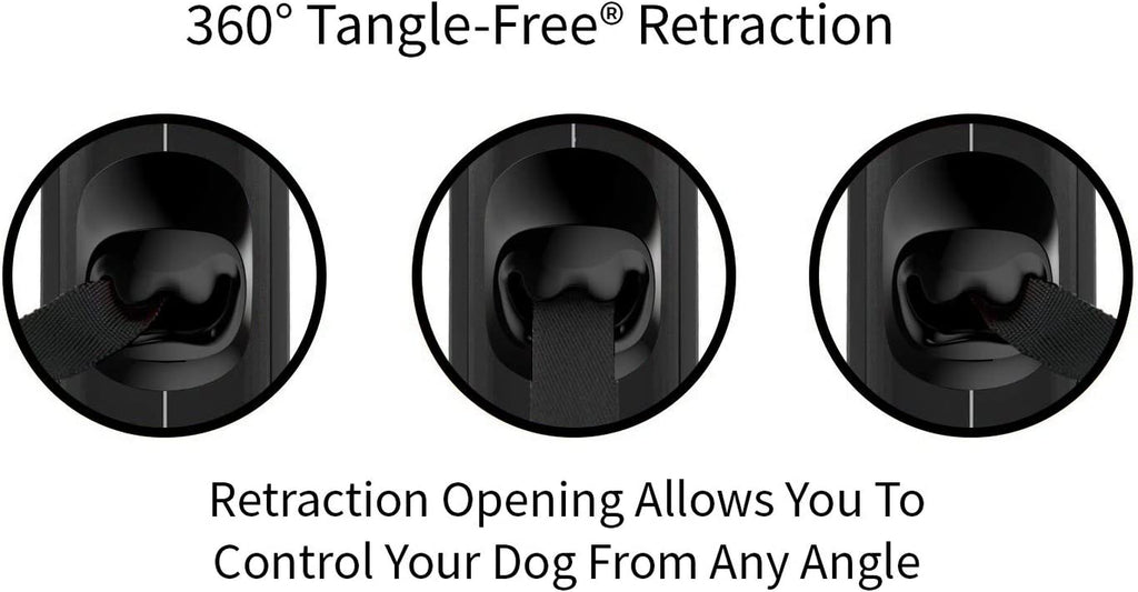 Original Retractable Dog Leash, Anti-Slip, 16’ Tape (Large, Black/Grey)