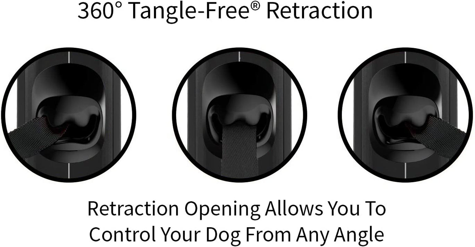 Original Retractable Dog Leash, Anti-Slip, 16’ Tape (Large, Black/Grey)