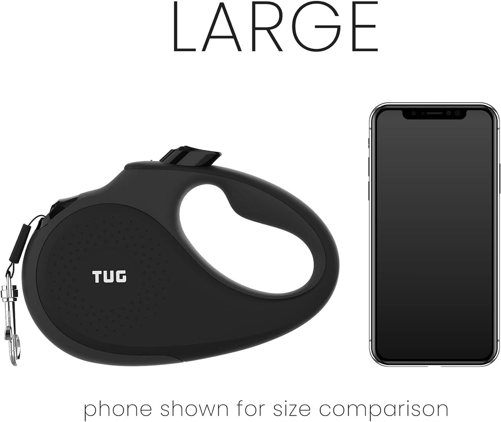 Original Retractable Dog Leash, Anti-Slip, 16’ Tape (Large, Black/Grey)