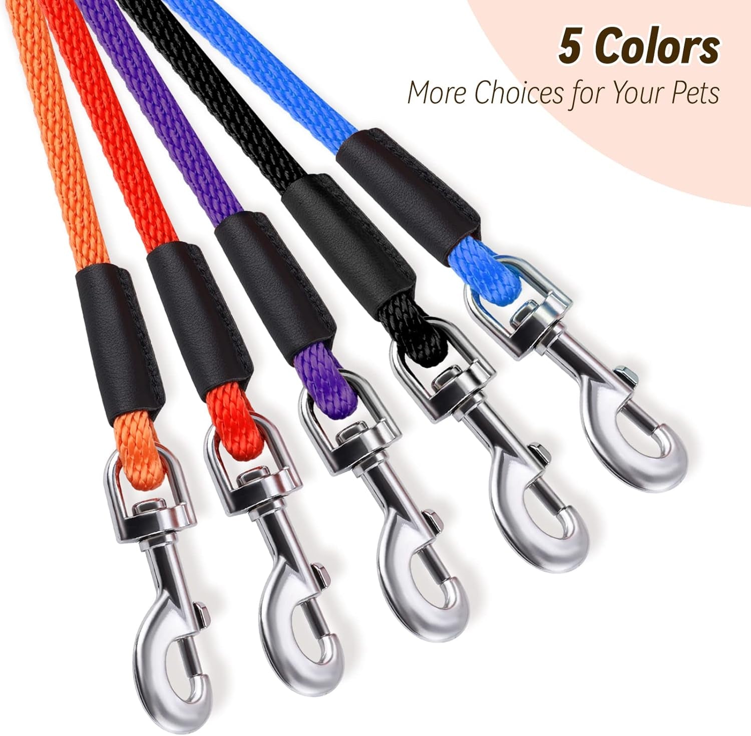 Check Cord Dog Leash Long Lead Obedience Recall Training Tracking Line 30Ft | 15Ft 50Ft Agility Lead Comfortable Handle Heavy Duty Puppy Rope for Play, Camping, Backyard for Small Medium Large Dog Puppy