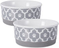 Lattice Collection Small Pet Bowl and Canister Set, 4.25 x 2 inches, Gray, Pack of 2