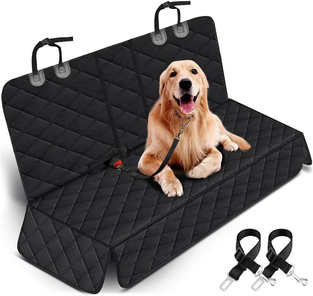 Premium Waterproof Dog Car Seat Cover - Durable Back Seat Protector for Vehicles (53” Width, Fits Middle Armrest) - Black