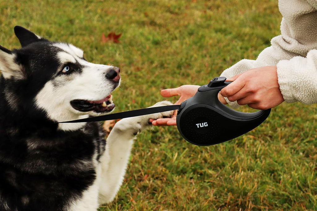 Original Retractable Dog Leash, Anti-Slip, 16’ Tape (Large, Black/Grey)