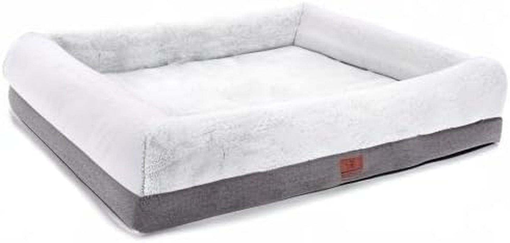 Extra Large Orthopedic Dog Bed with Bolster Sides, Removable Washable Cover, Non-Skid Bottom, and Egg Foam Cushion for Comfortable Sleeping - 46 x 30 Inch, Gray