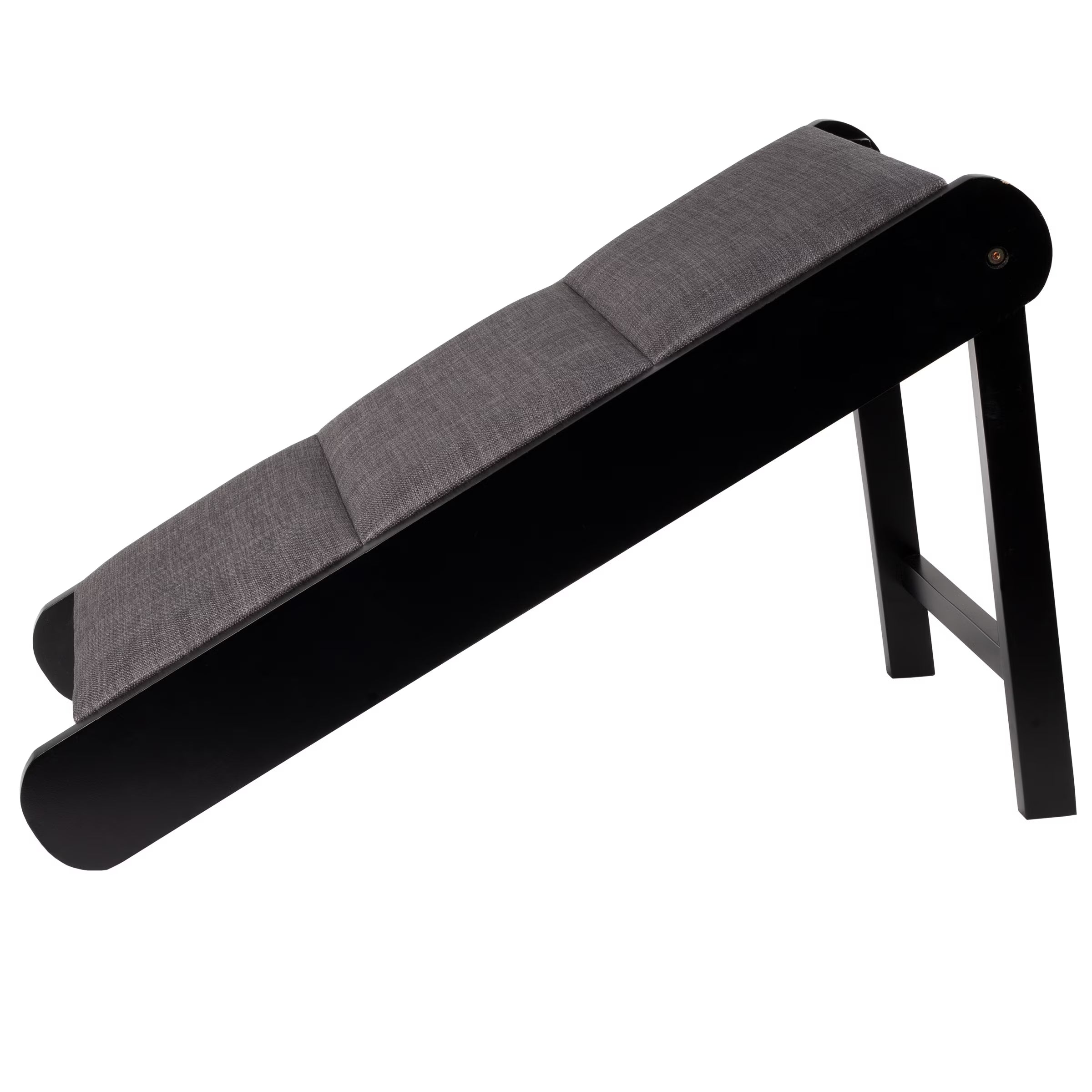 Foldable Wooden Pet Ramp for Easy Access to Beds, Couches, and Vehicles (Brown/Gray)