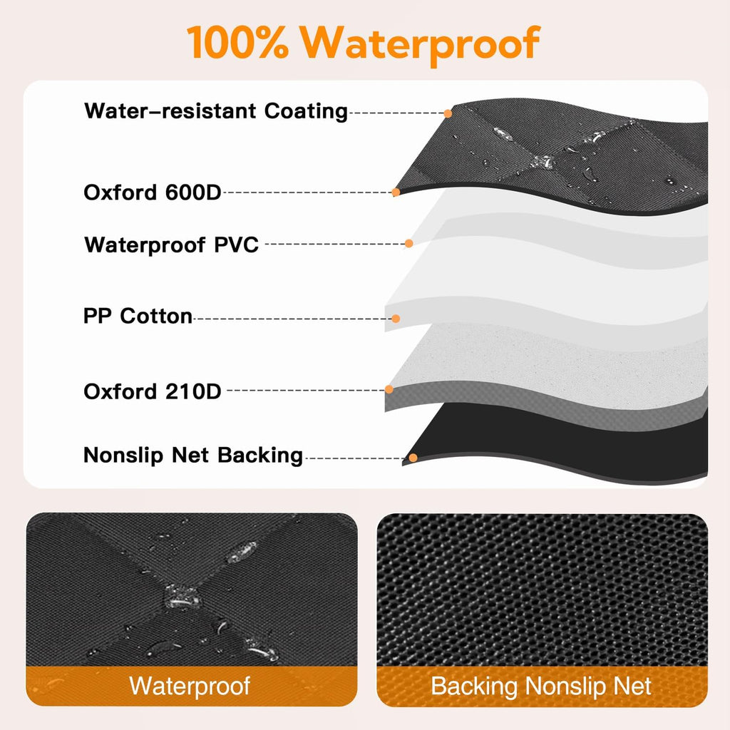 Premium Waterproof Dog Car Seat Cover for Back Seat - Hammock Style with Side Flaps, Zippered Mesh Window, 600D Oxford Fabric, Anti-Scratch Non-Slip Backseat Protector, Includes Dog Seat Belt